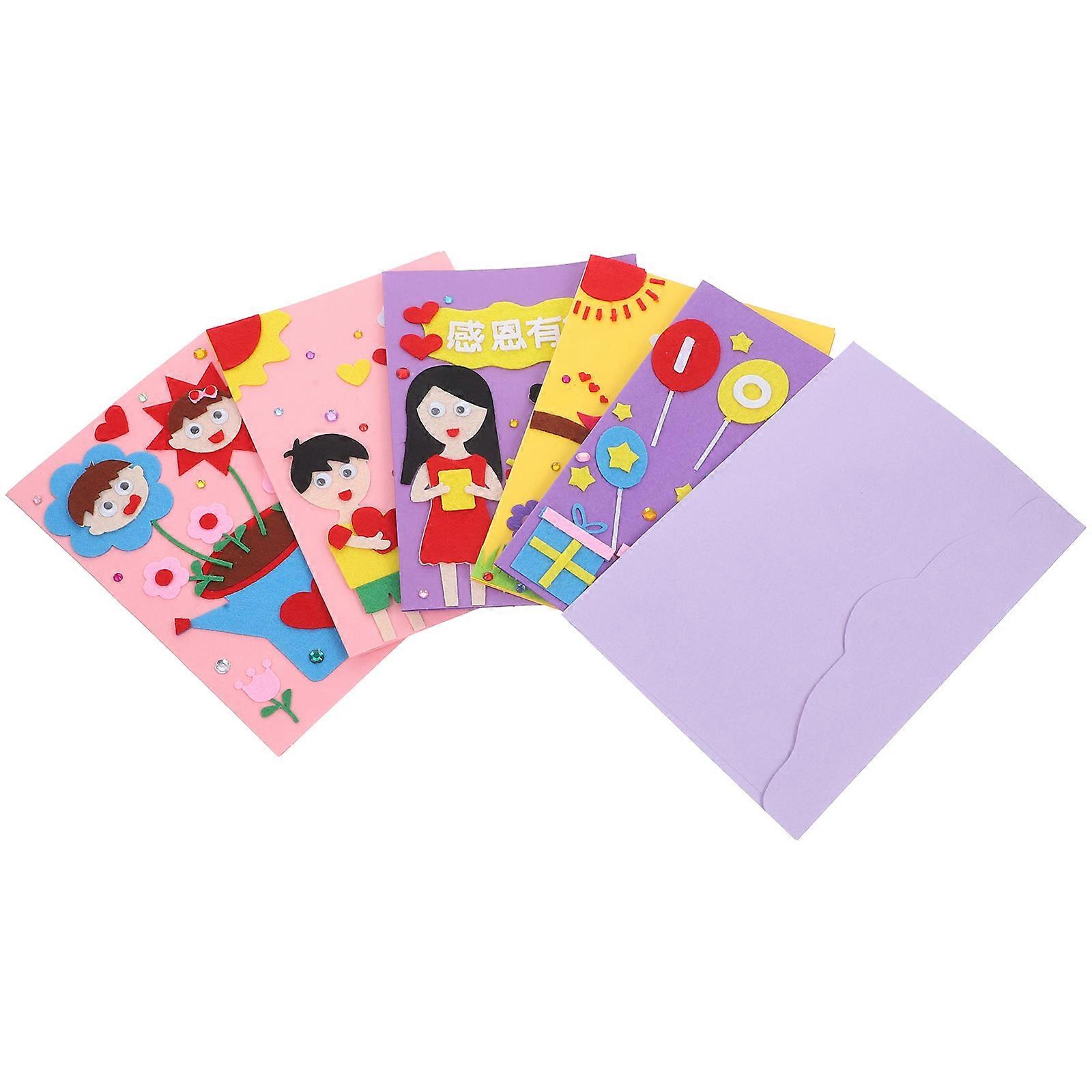 Card Making Kits Kids Greeting Card Making Kit Three-Dimensional Emotional Education Hands-On Ability Development 5Pcs