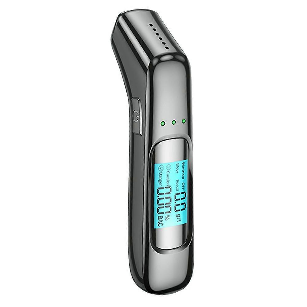 C07 Portable LCD Digital Display Alcohol Tester Non-Contact Blowing Drunk Driving Detector, English 