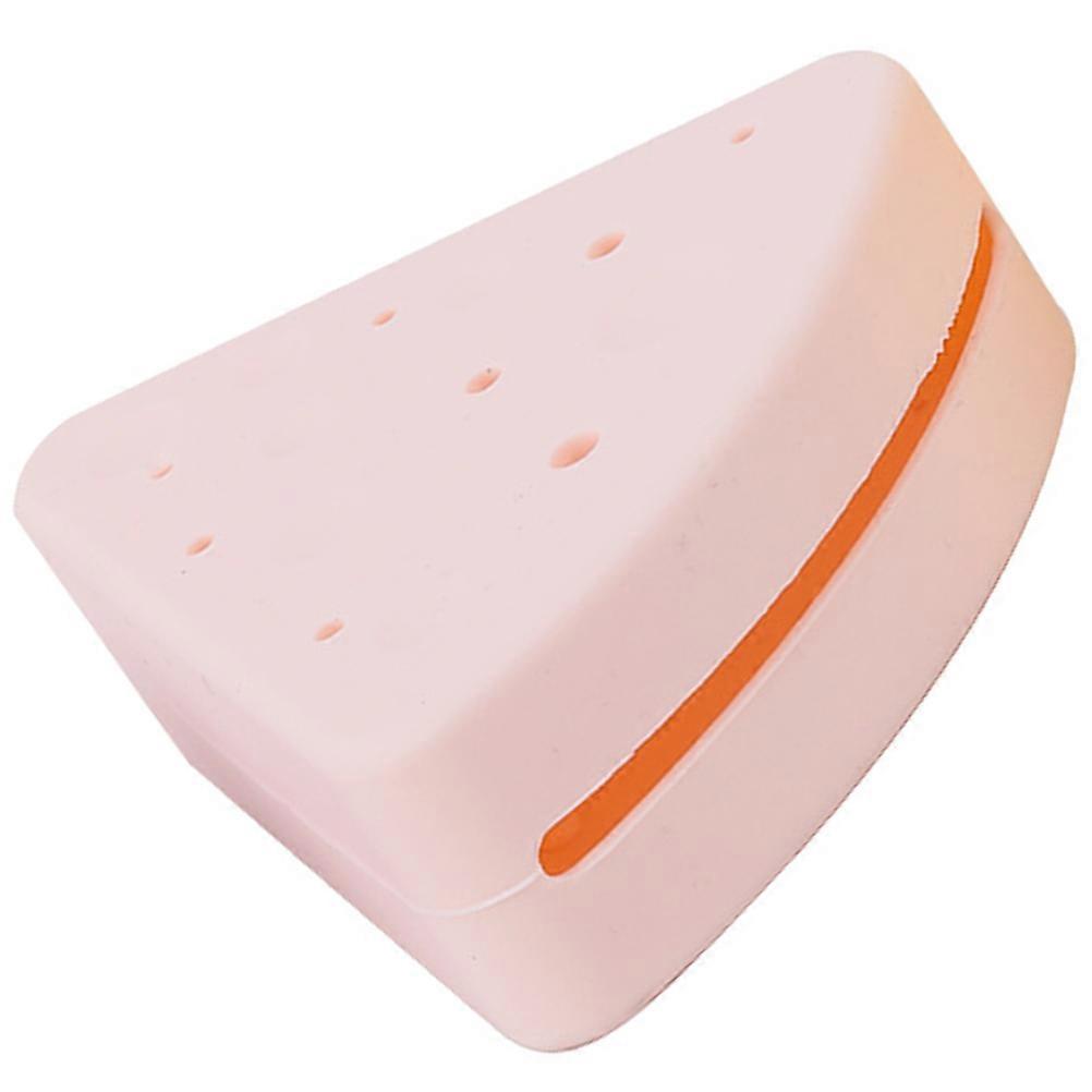 Powder Puff Storage Case Travel Use Organization Function Pink Color Triangular Shape 1Pcs