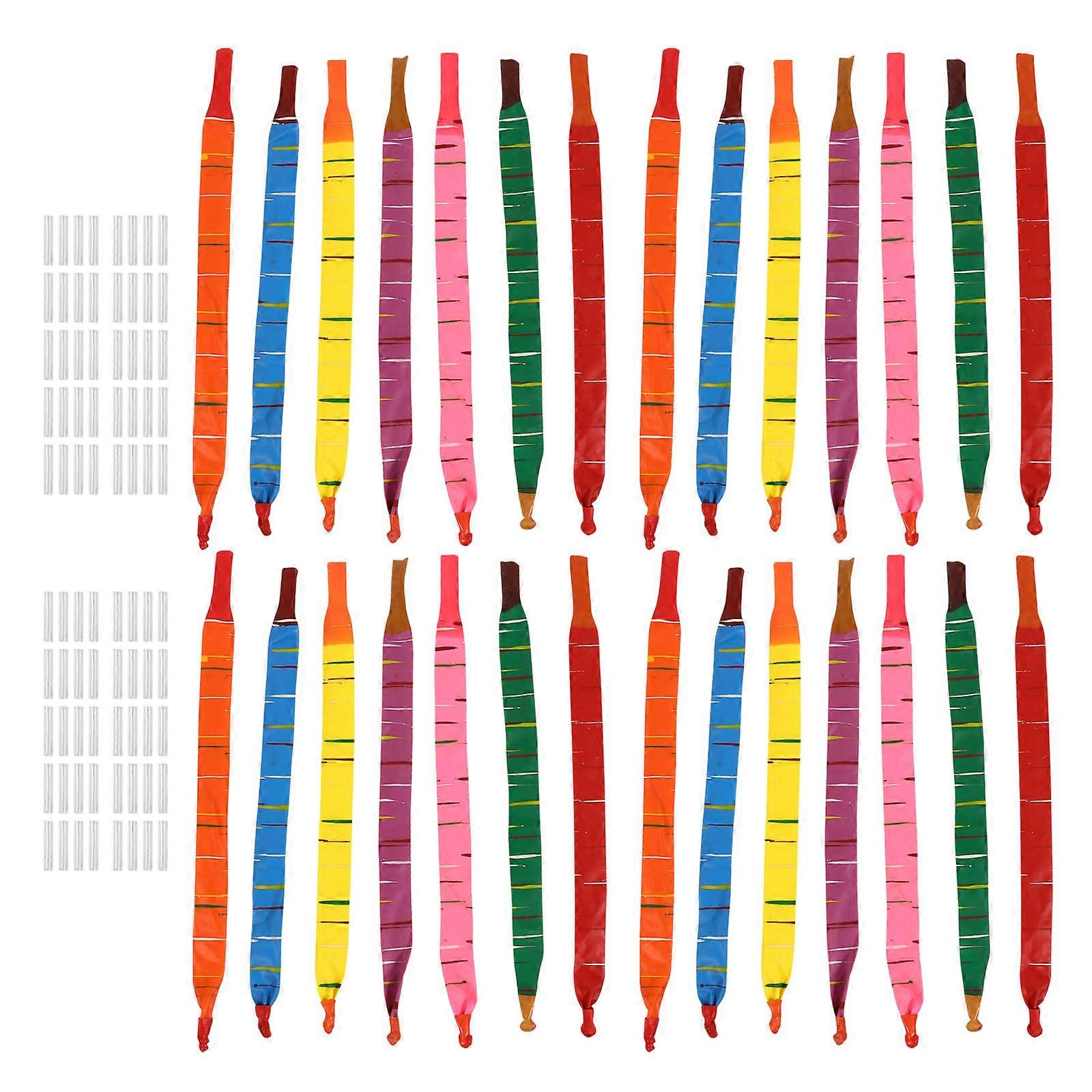 Rockets Balloons Decor Latex Balloons For Picnics Cylindrical Shape Assorted Color 1 Set