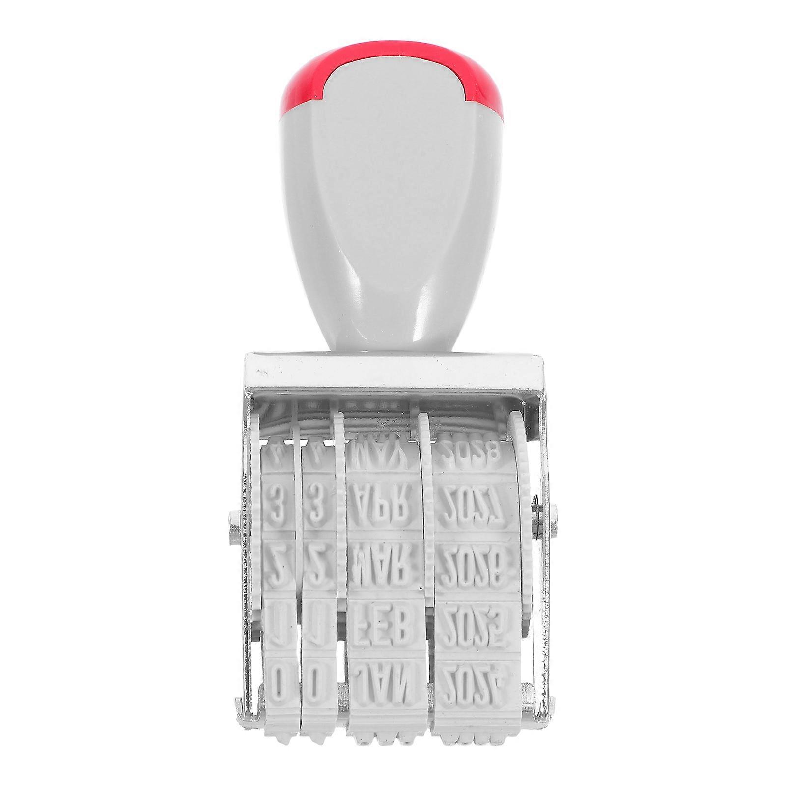 Adjustable Date and Time Stamp Handmade English Date Stamp for Office Use Grey 7.70X3.50X2.50CM Crafting Tool 1Pack