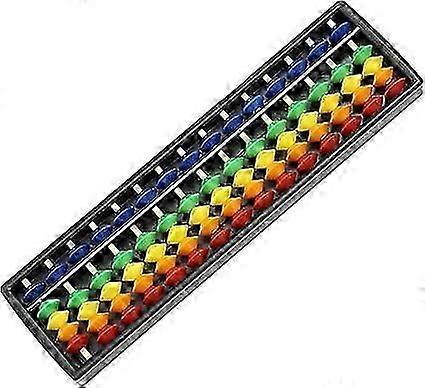 Traditional abacus, abacus, calculation tool for children, math training, 15-digit vintage wooden cubes, Chinese abacus calculation box, colors, 1 pac