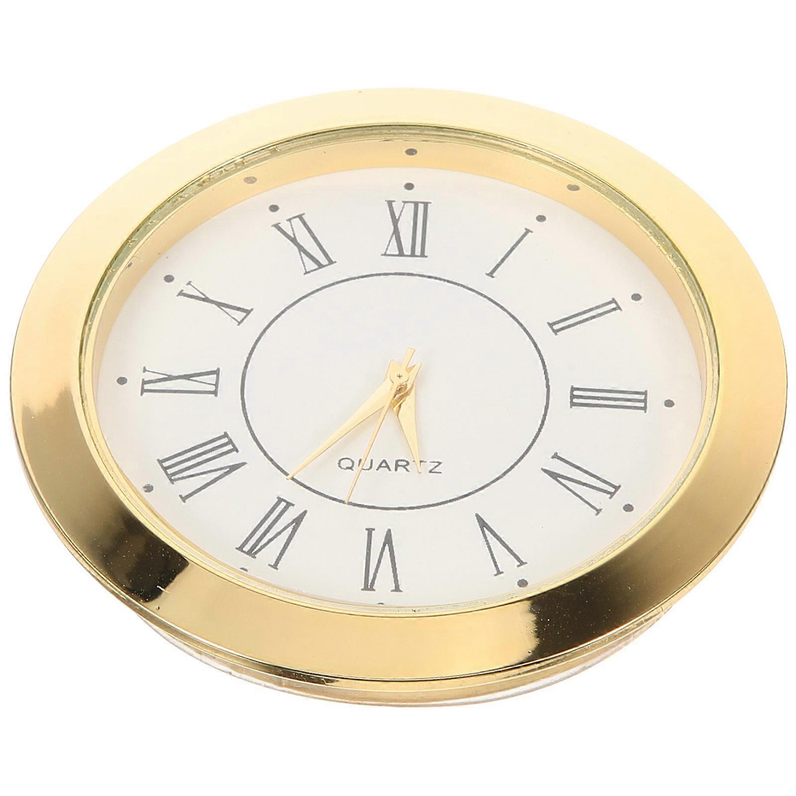 Inlaid Clock Head Insert Diy Wall Clock Round Shape Vintage Style Home Use 5.50X5.50X0.70CM Stainless Steel Diy Compatible 1Set