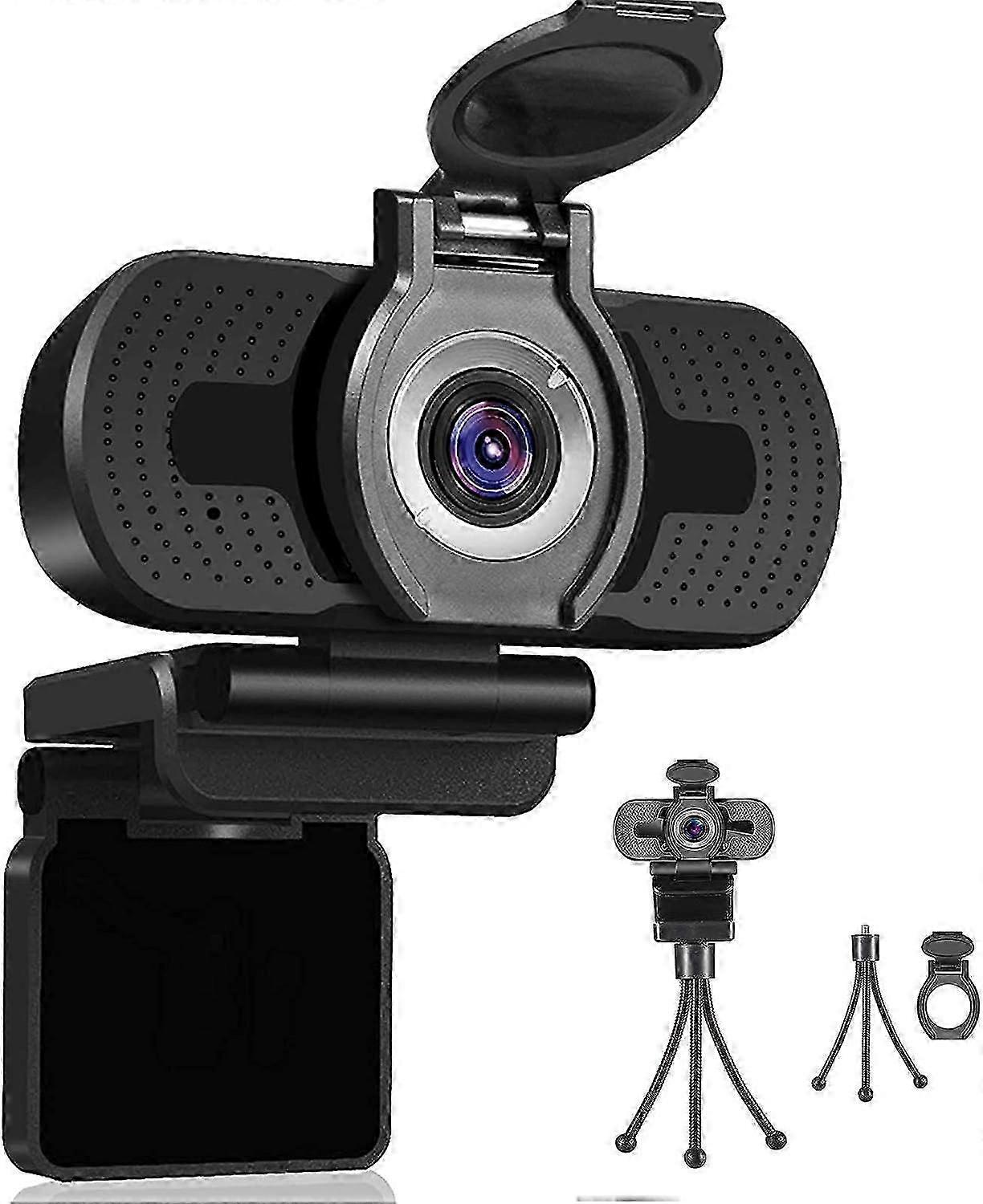 1080P-W2 USB Webcam - Plug and Play Video Calling Camera with Microphone and Rotating Clip