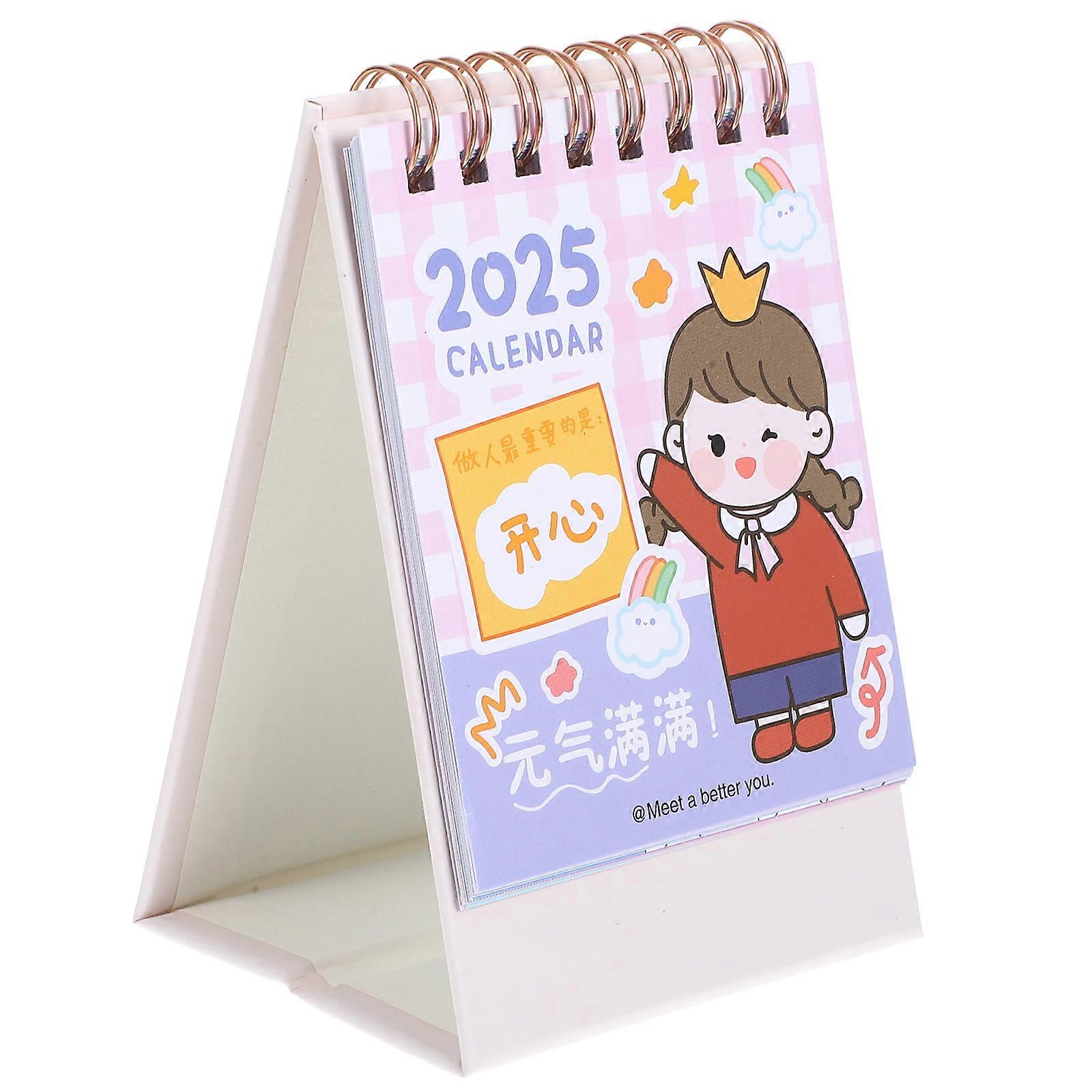 New Year Calendar Desk Stand Compact Scheduling 2025 Multi 4.7×3.0×2.4in 1Pcs