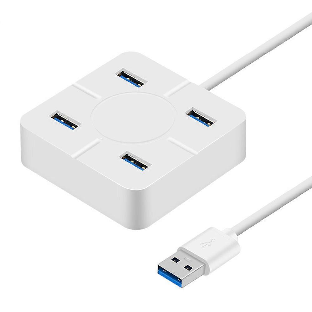 USB 3.0 hub, Mini USB hub with 4 USB 3.0 ports compatible with MacBook, Mac Pro, Mac Mini, iMac, Surface Pro - White