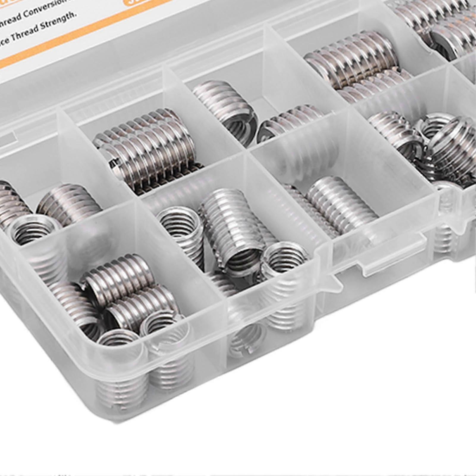 33Pcs M8x1.25 Stainless Steel Threaded Inserts Assortment Kit, Thread Reducer Nut Repair Sleeves