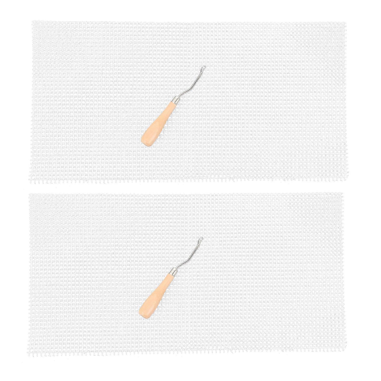 Rug Making Supplies Blank Rug Hooking Mesh Latch Hook DIY Material Latch Hooking 2 Sets