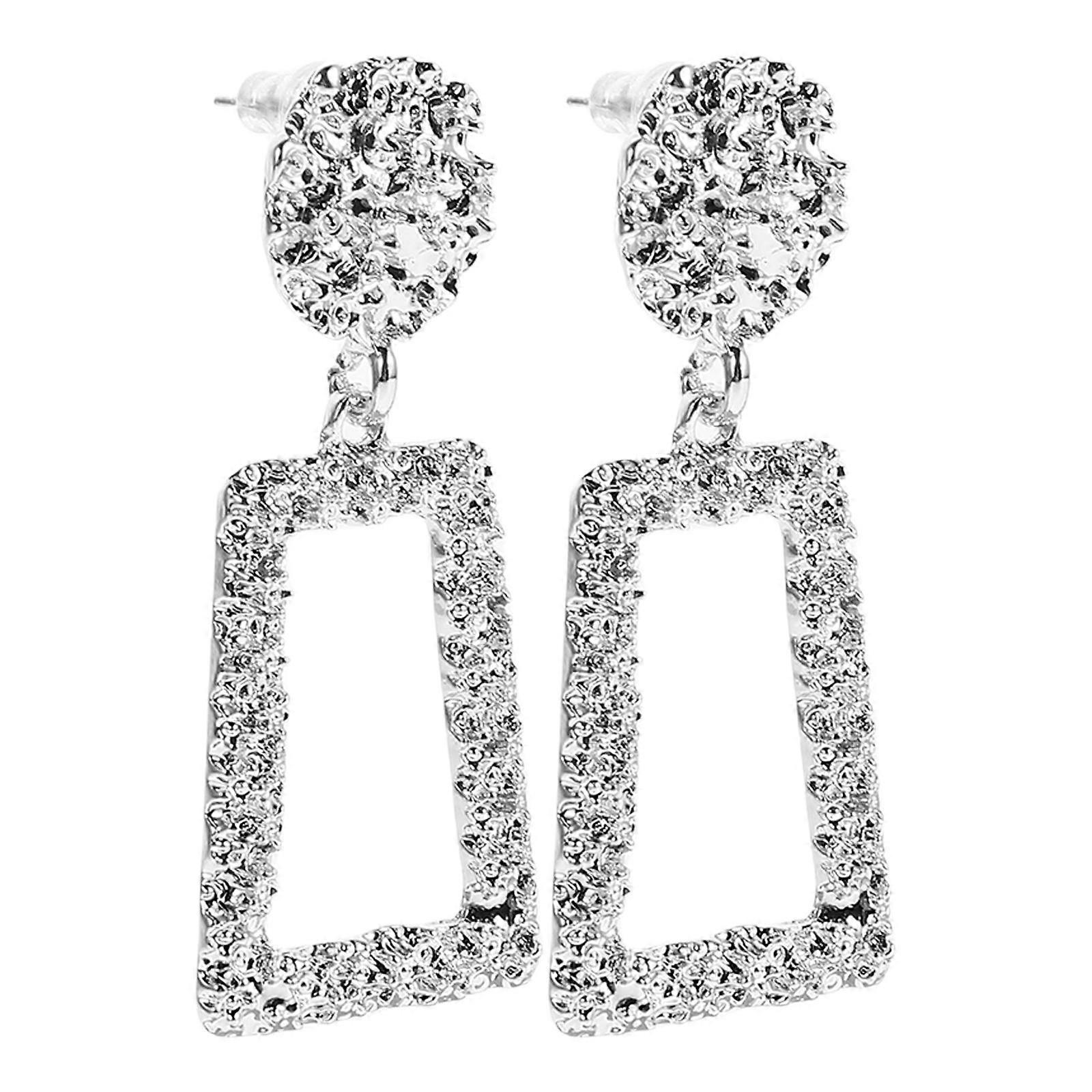 Statement Earrings Big Earrings Silver Elegant 1Pair