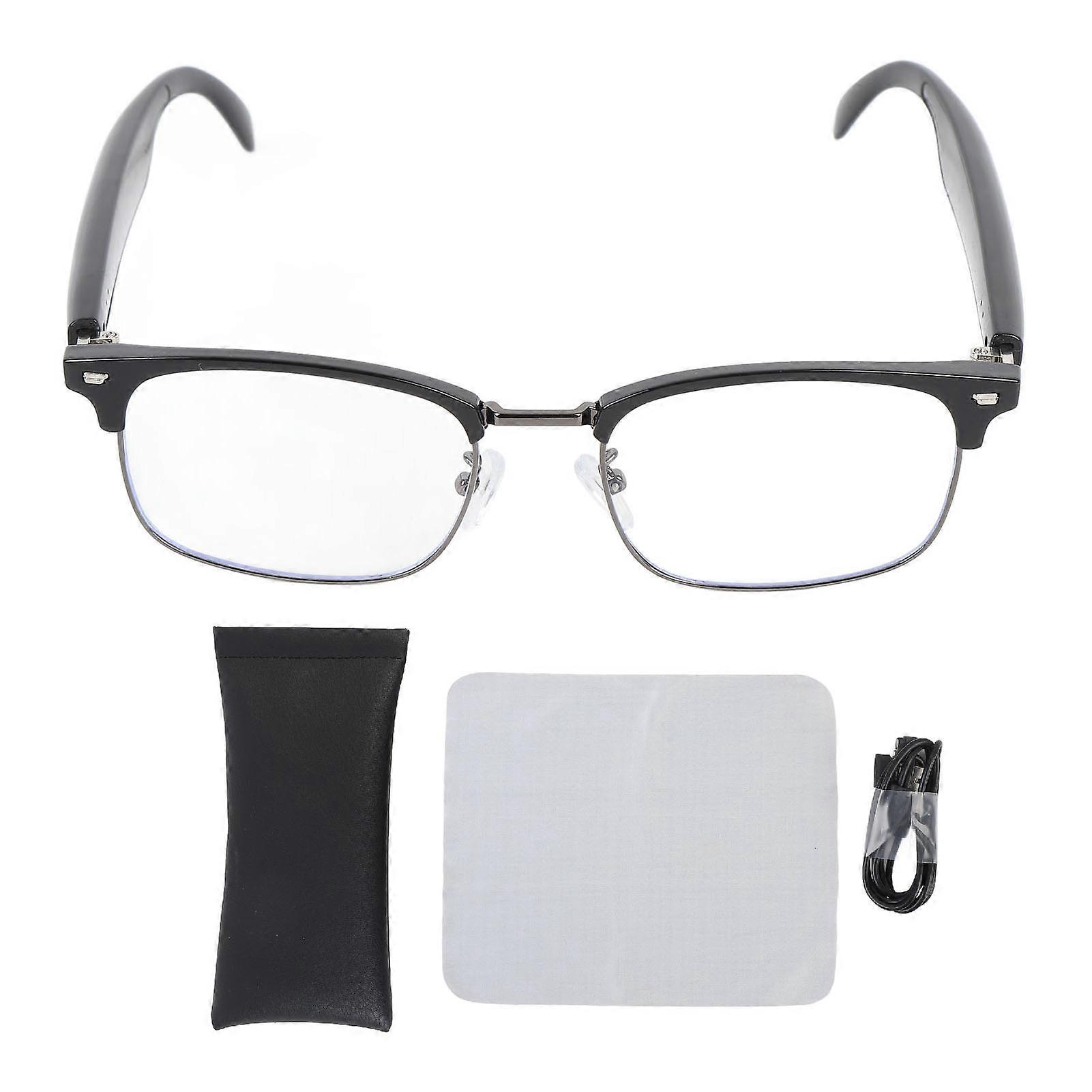 AI Translation Glasses: Wireless Bluetooth Translator with Blue Light Blocking, Gray