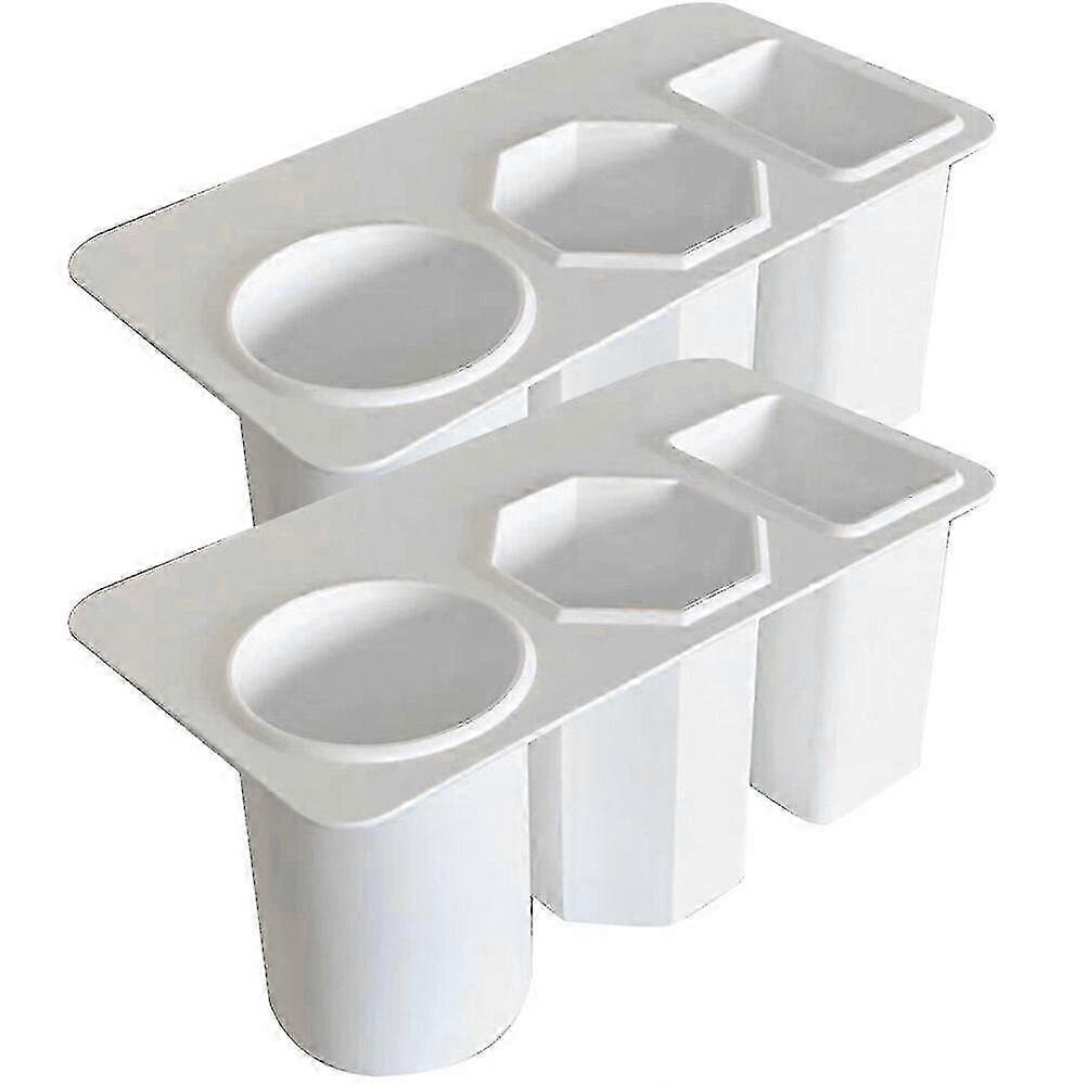 2pcs Simple Style Adhesive Desk Storage Holder for Stationery