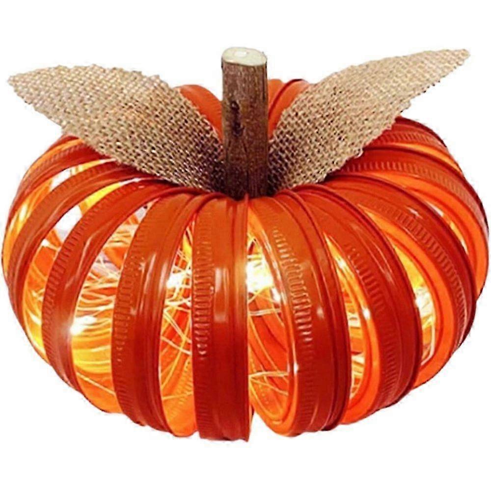 パンプキンランタン - 家庭用秋の装飾 - ハロウィーンテーブルデコレーション、照明付きスタックジャックオーランタン木製オーナメント、電池式