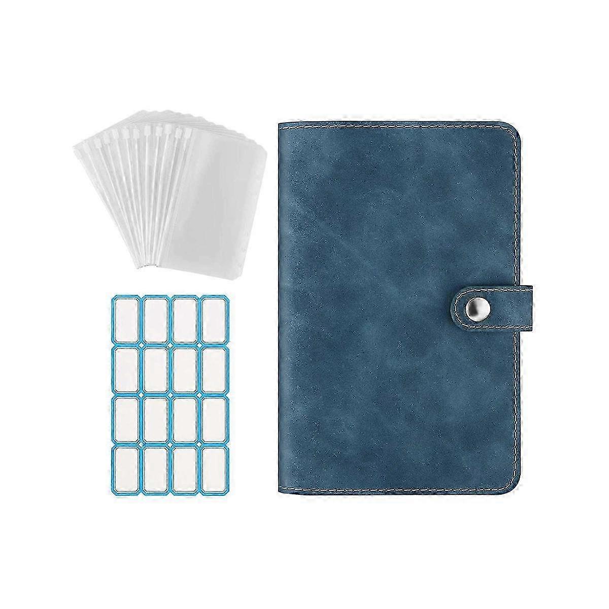 6 Ring Notebook Binder PU Leather Cover with Clear Plastic A6 Envelop
