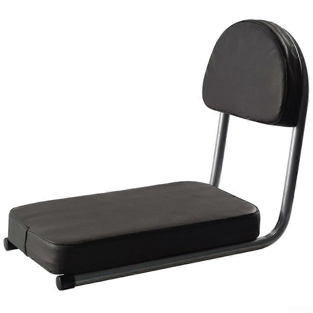 Extended bicycle seat with backrest for improved riding support, black