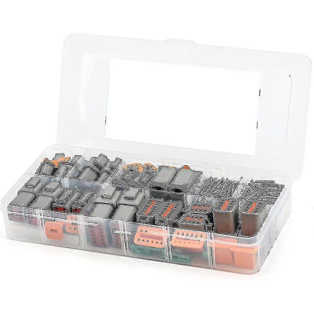 188pcs Deutsch Dt γκρι εξάρτηση σύνδεσης με 16 στερεές επαφές σε 2,3,4,6,8 και 12 διαμορφώσεις ακίδων, συνδετήρες αυτοκινήτων