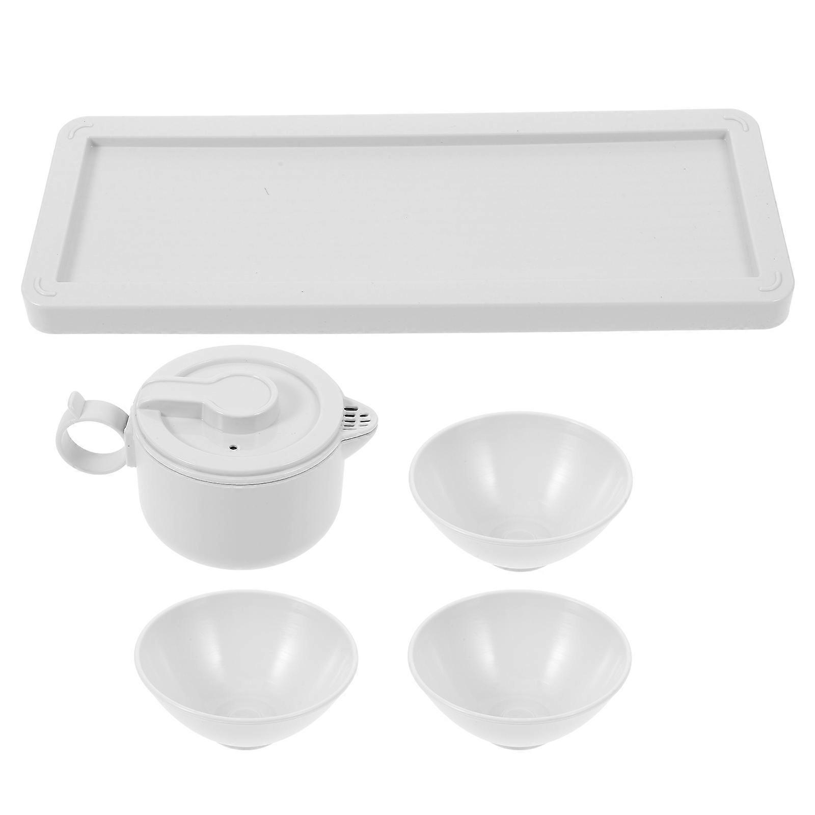 Portable 1PC Travel Tea Set with Gongfu Teapot, Cups & Draining Tray for Camping, Picnics & Outdoor Use – Easy to Clean & Compact Design