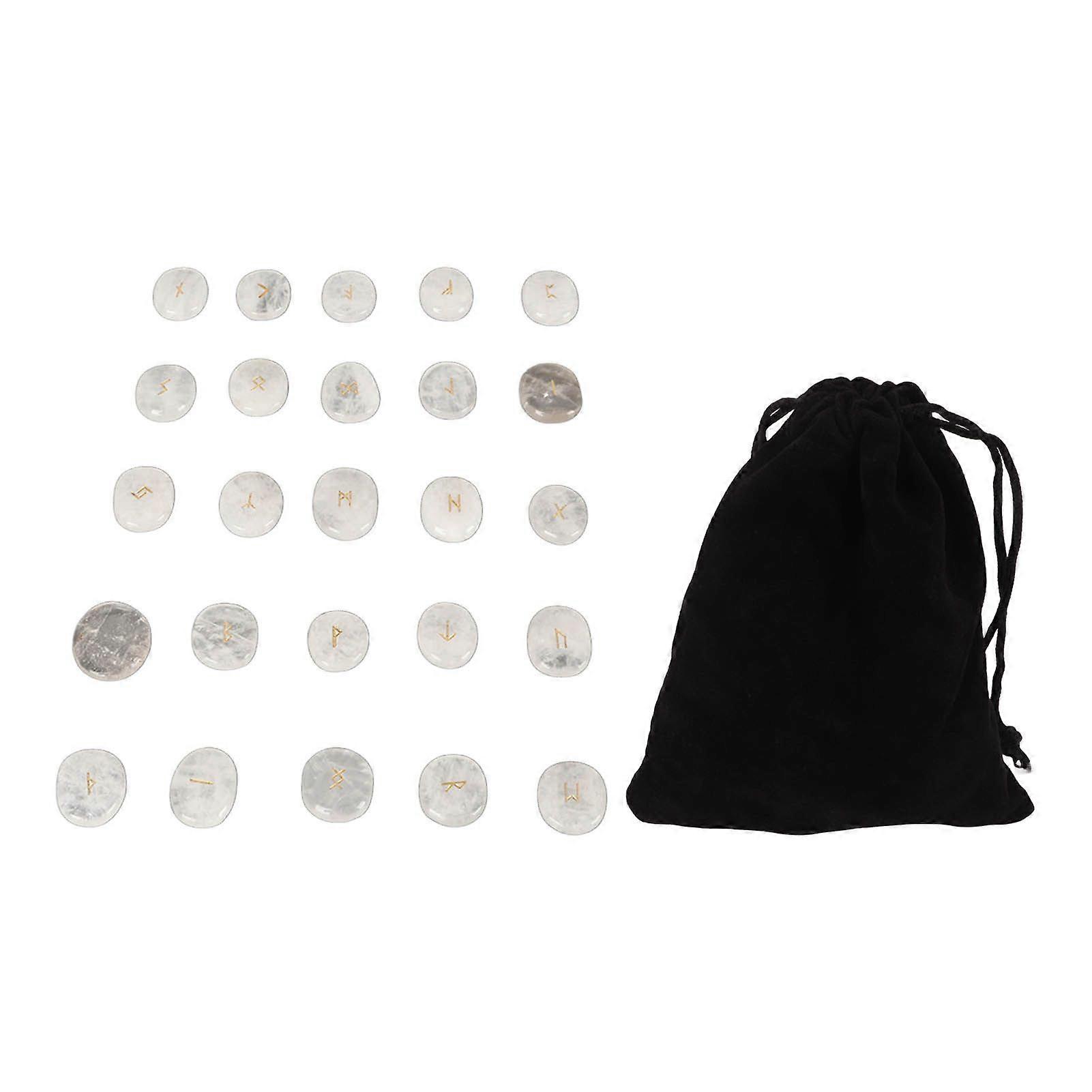 2025 Ultimo Modello 25 Pz Pietre Runiche Naturali Set Squisite Rune Intaglio