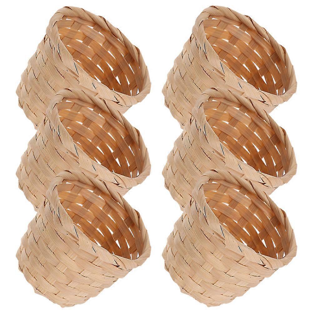 Here's a polished and professional product description for your **6pcs Bamboo Woven Storage Baskets Multi Functional Desk Organizer**:
 
### 🌿 6