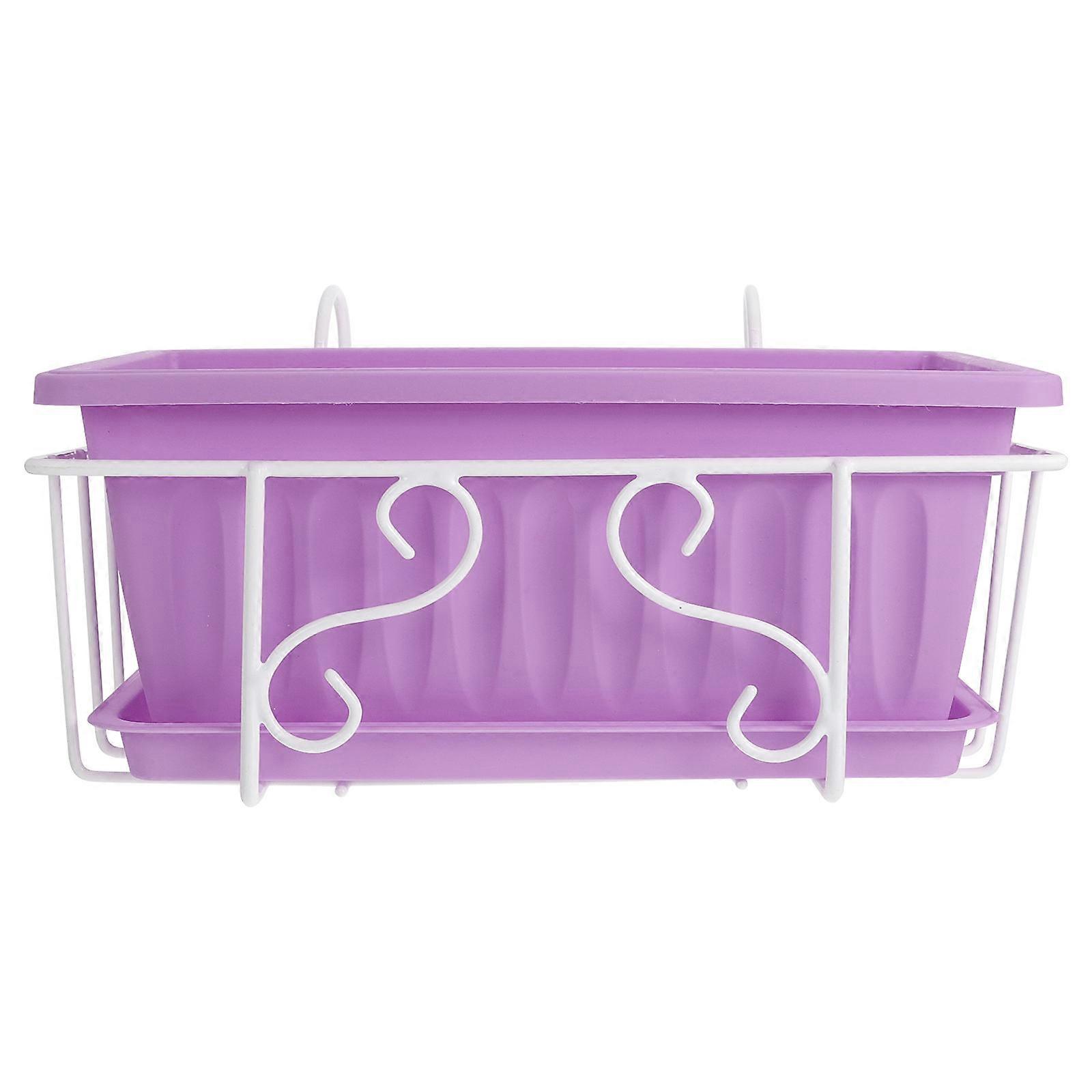 Durevole Flowerpot Stand per uso domestico viola ferro e plastica 1 set