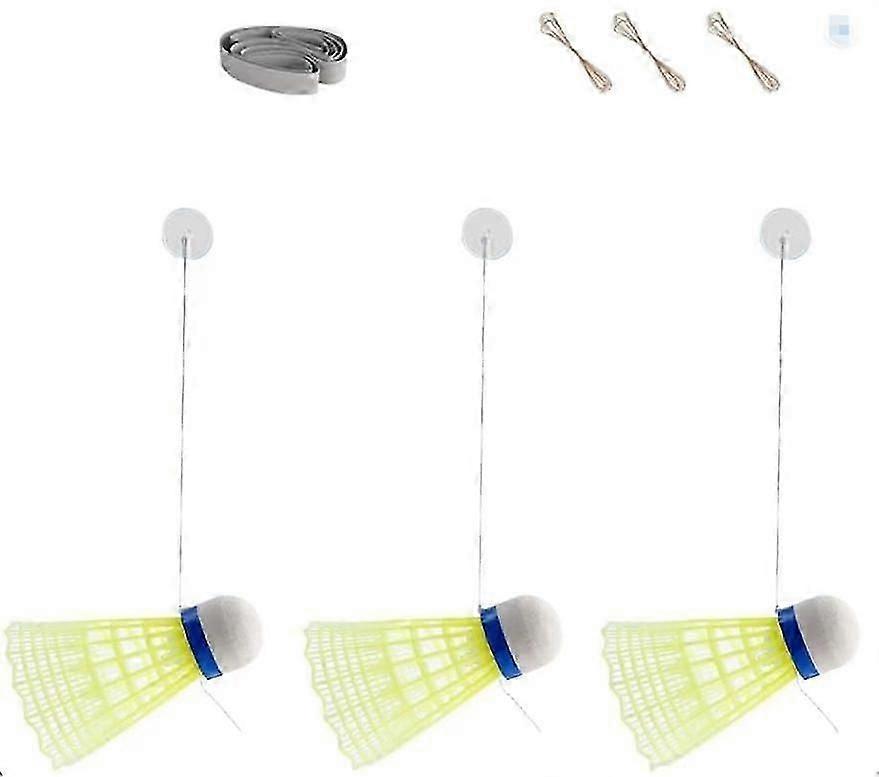 3 PACK Badminton Training Tool, Badminton Single-Player Rebound Trainer, Self-Study Stretch Badminton Racket Training Practice Machine