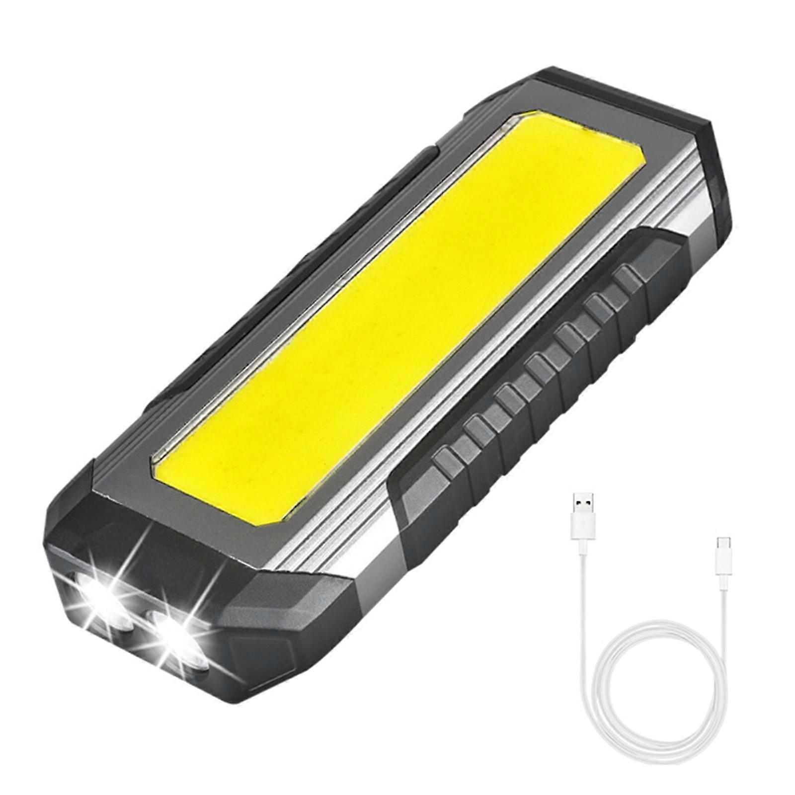 Multifunctional LED Flashlight USB Rechargeable Torch Work Light with Magnetic Base Portable Car Inspection Light Multicolor