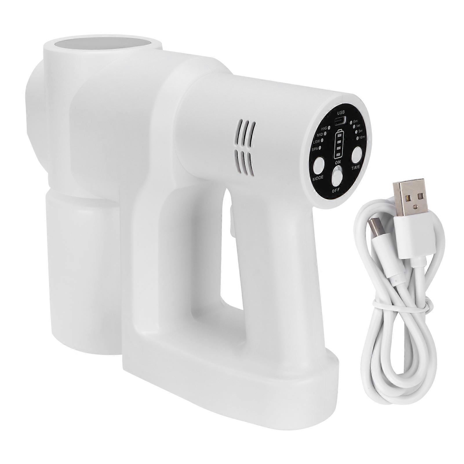 Sanitizer Spray Machine Electric White Cordless Handheld Rechargeable Atomizer with USB Cable for Household Cleaning