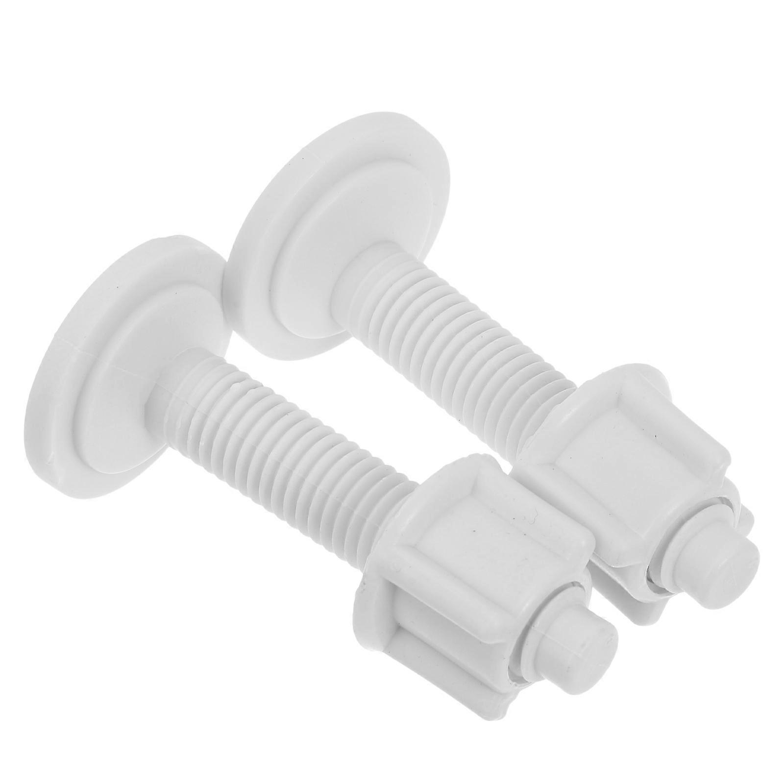 2pcs Toilet Seat Screws Replacement Kit Plastic Bolts and Nuts for Toilet Seat Hinges and Lids