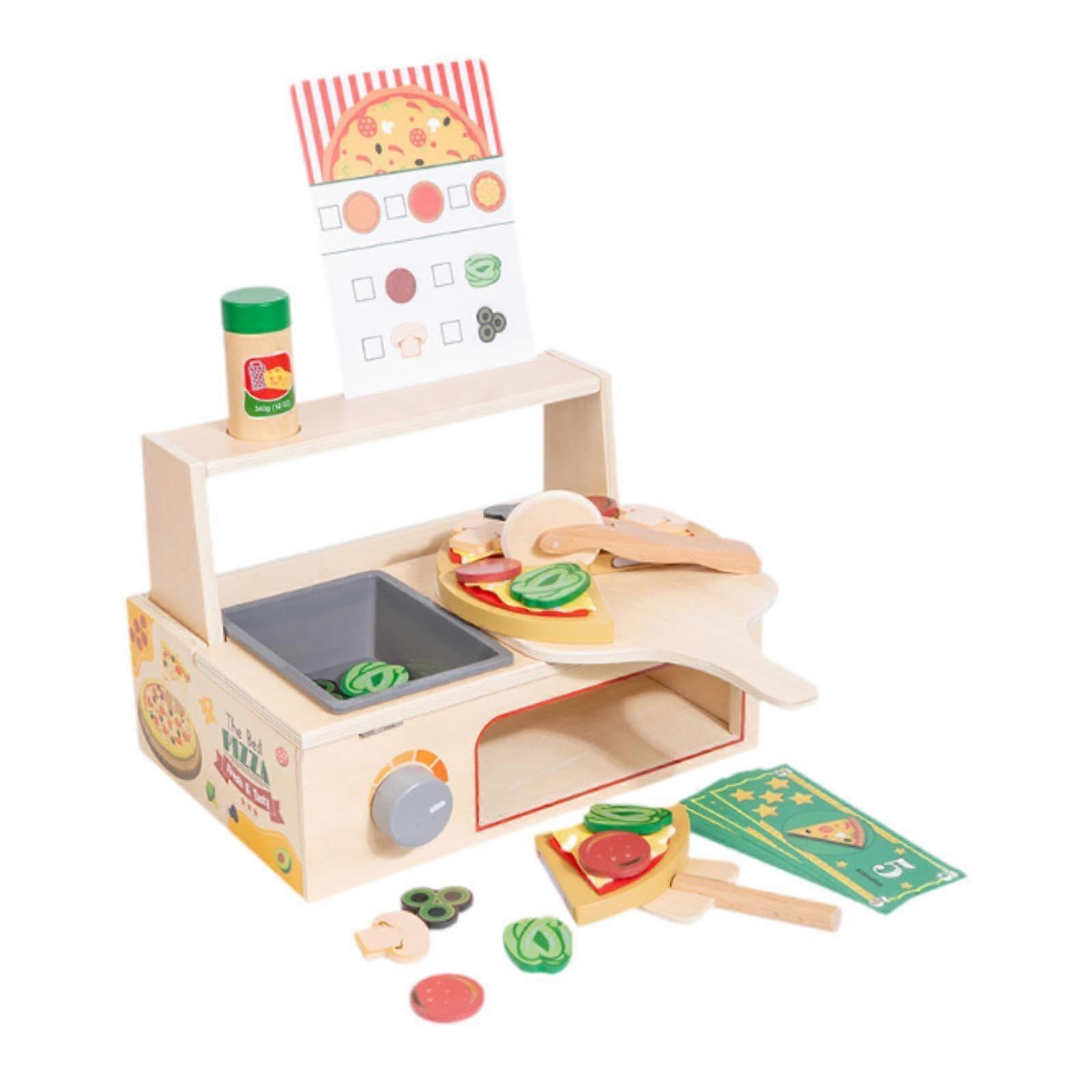 Pizza-Spielzeug-Spielset, Rollenspiel-Küchenzubehör für kreative Kinder, farbiges Kunststoffspielzeug, 10-teiliges Set