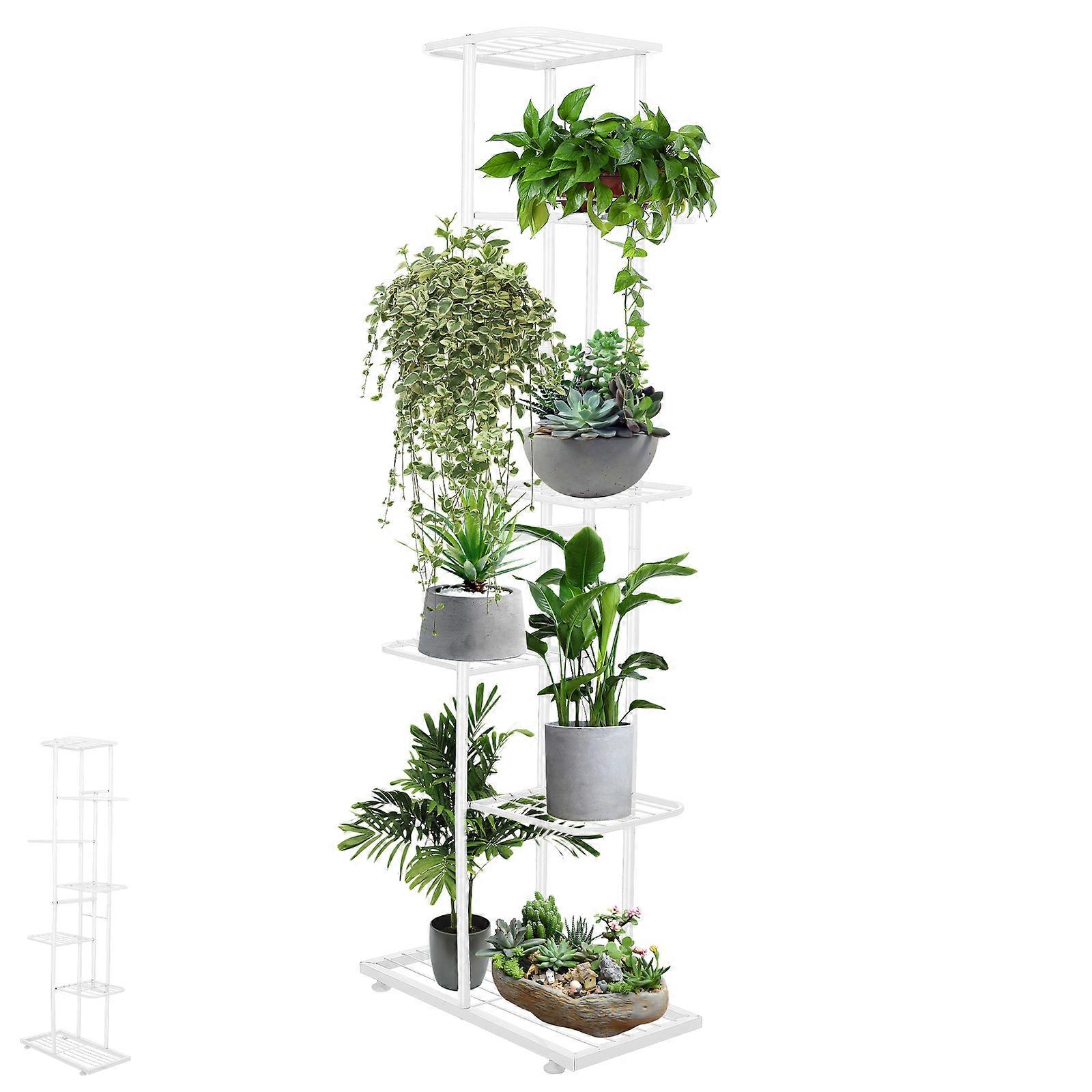Indoor Metal Flower Shelf Vertical Placement Simple Design Metal Material 126.00X43.00X22.00Cm Multi-Layered 1Set