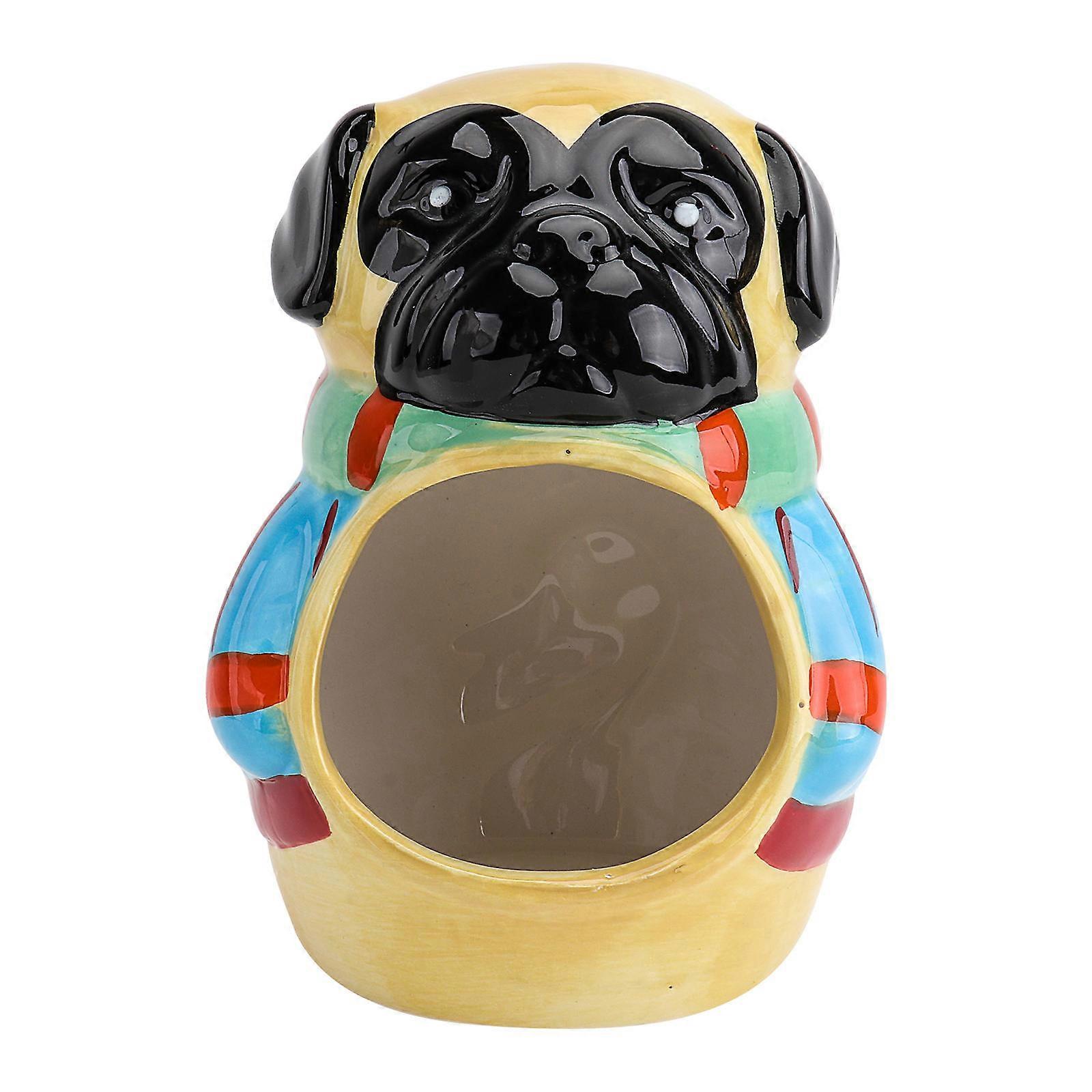 Small Animal Hideout Hamster Ceramic Nest Dog Shape Assorted Color 13.5x10.5cm Cooling Home Decoration 1Set