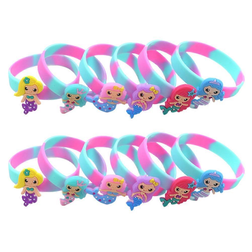 Exercise Accessories Mermaid Bracelet Children Silicone Wristbands Assorted Color Wrist Protection 20Pcs