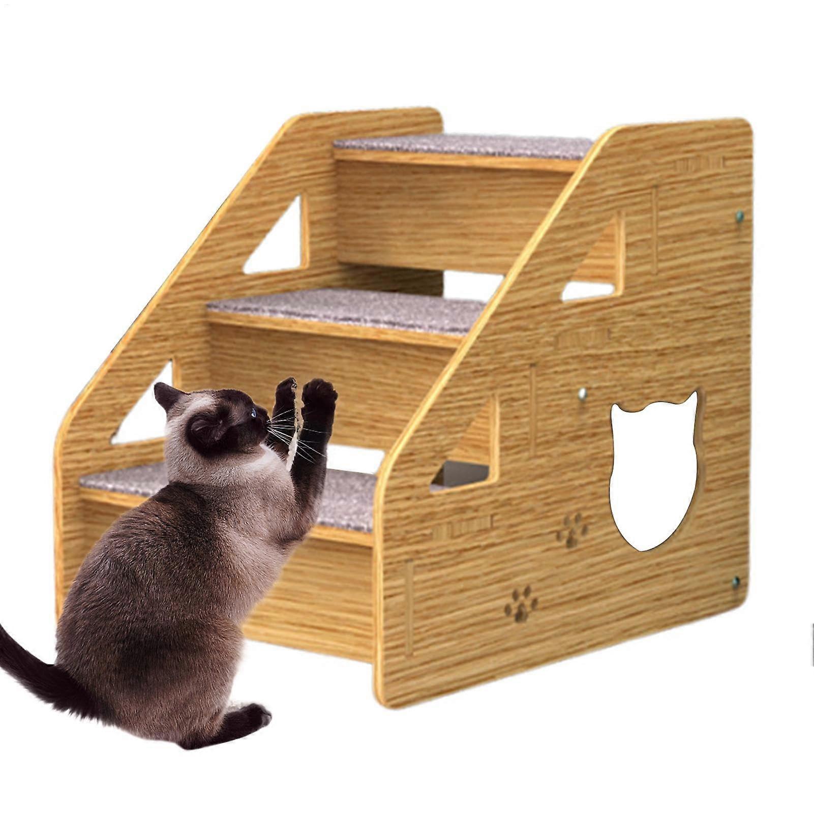 Pet Stairs for Dogs and Cats, 3-Step Pet Ladder for Medium and Small Pets, Easy Climbing Bed Steps, Suitable for Older Pets