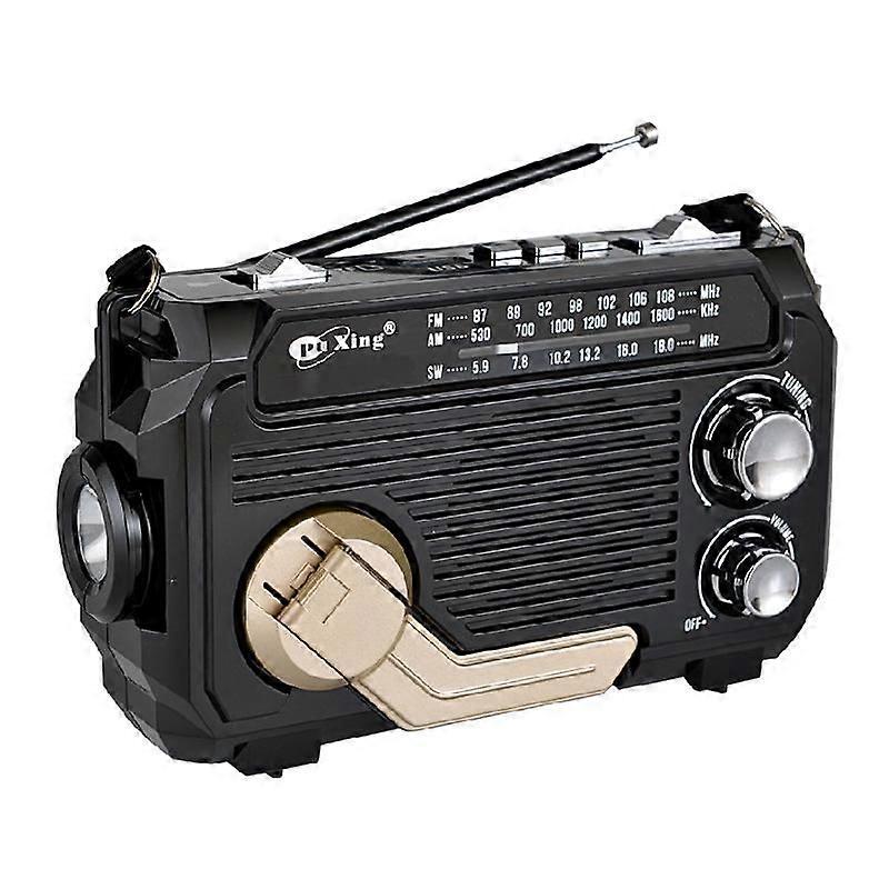 RadiVive soldriven radio, solcellsdriven handvevsradio med nödfunktion, bärbara händer