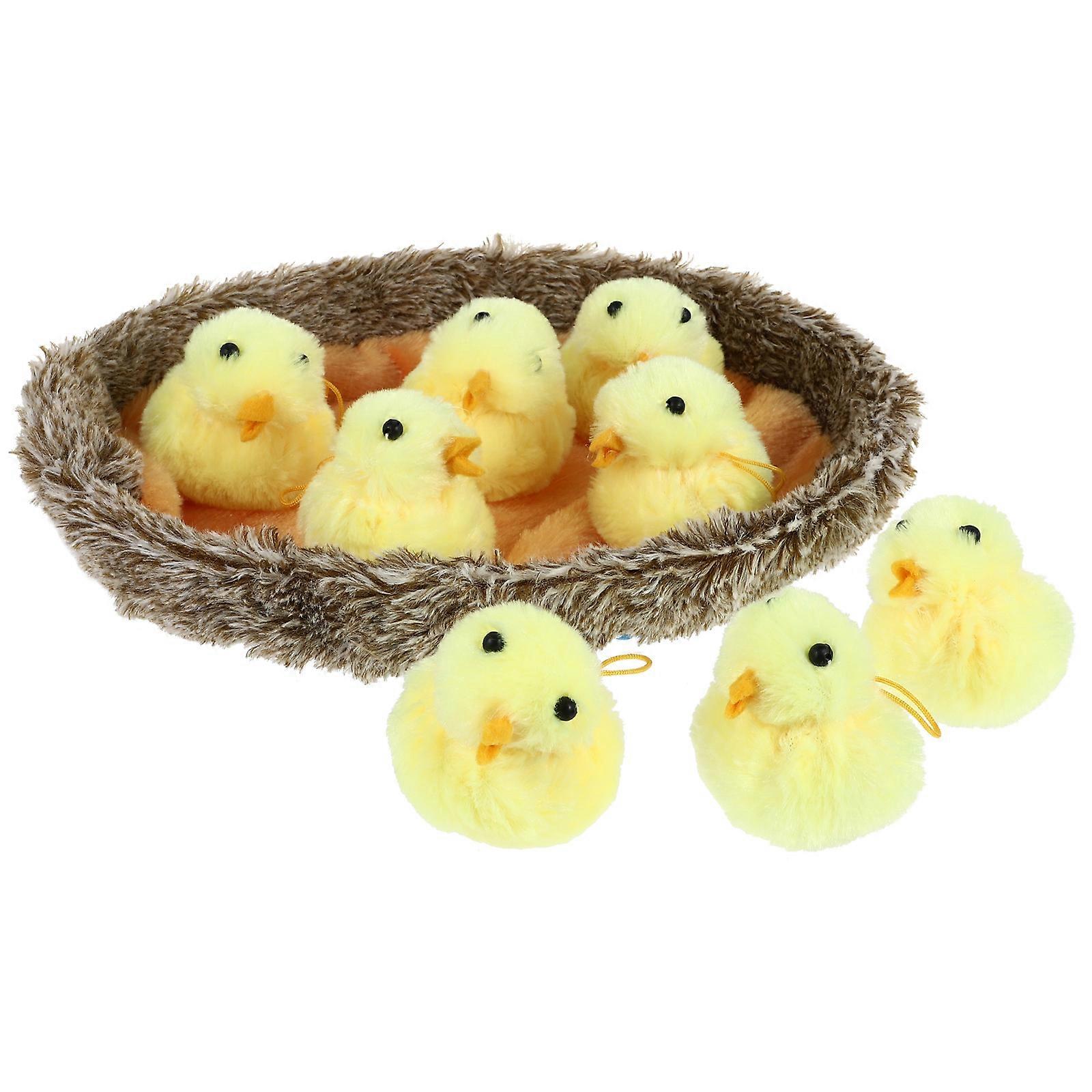 Cute Chick Figurines Yellow Mini Chick Decoration Chicks Toy For Home Decoration Spring Season 1Set