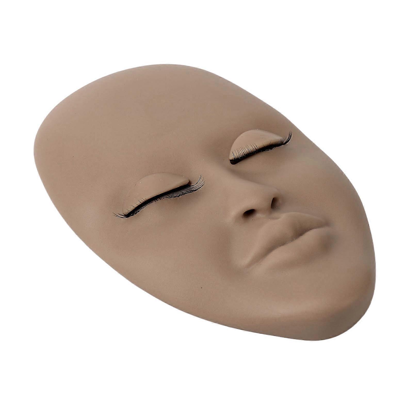 Lash Mannequin Head Eyelash Extension Practice Mannequin Makeup Mannequin Head for Beginner Dark Brown