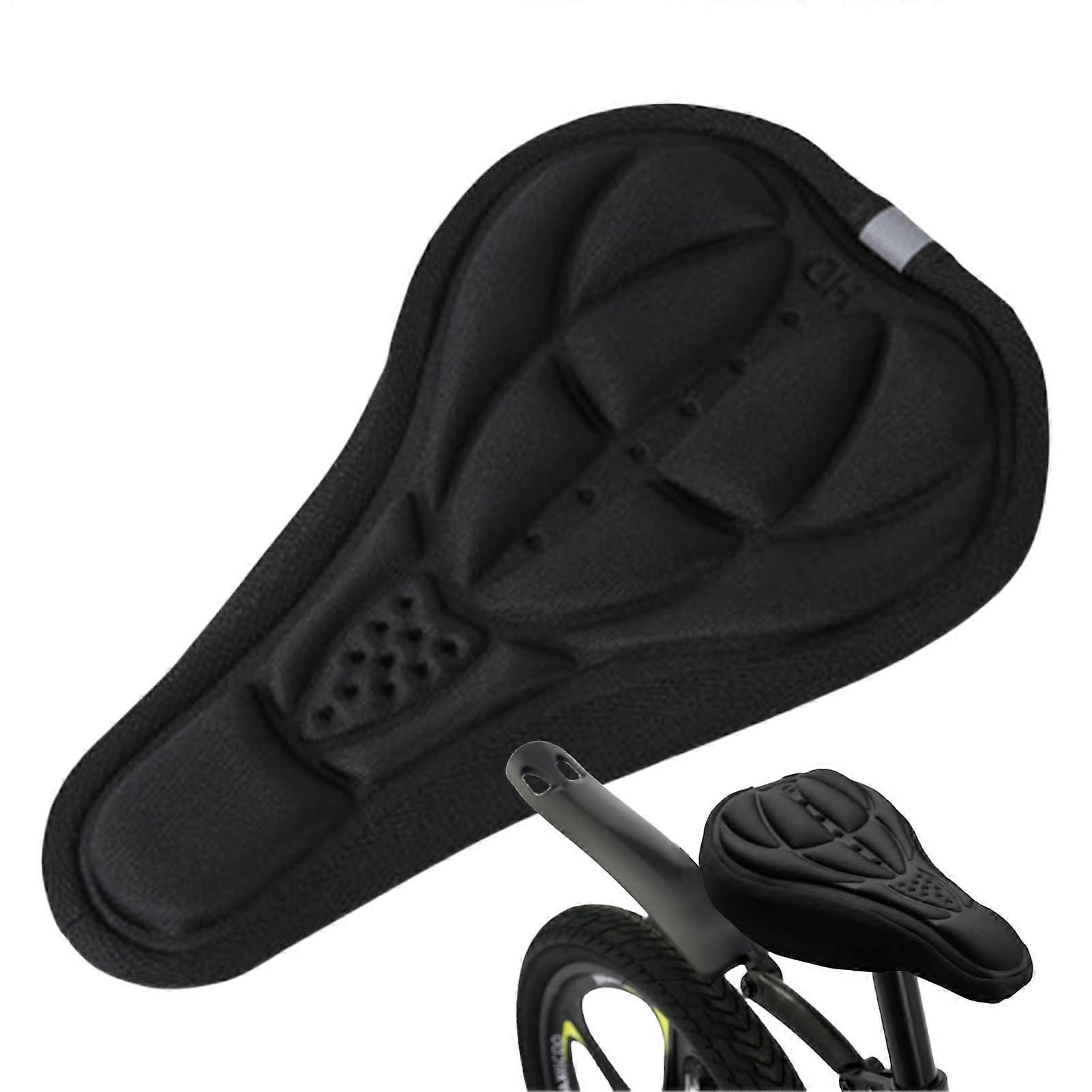 Saddle Seat Cushion - Ant Slip Bicycle Seat Cover, Breathable 11" x 6" Grooved Design for Mountain Bikes