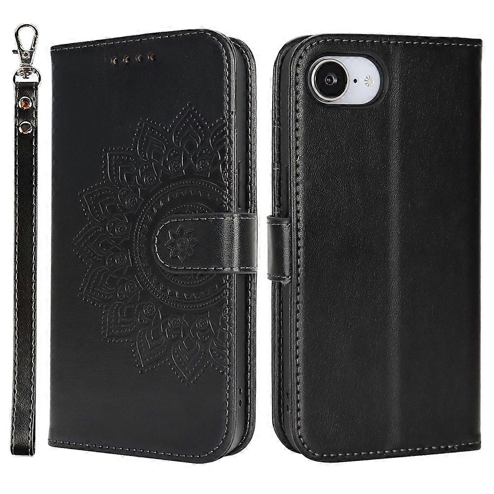 Compatible For iPhone 16e Case Textured Leather Wallet Phone Cover with Strap