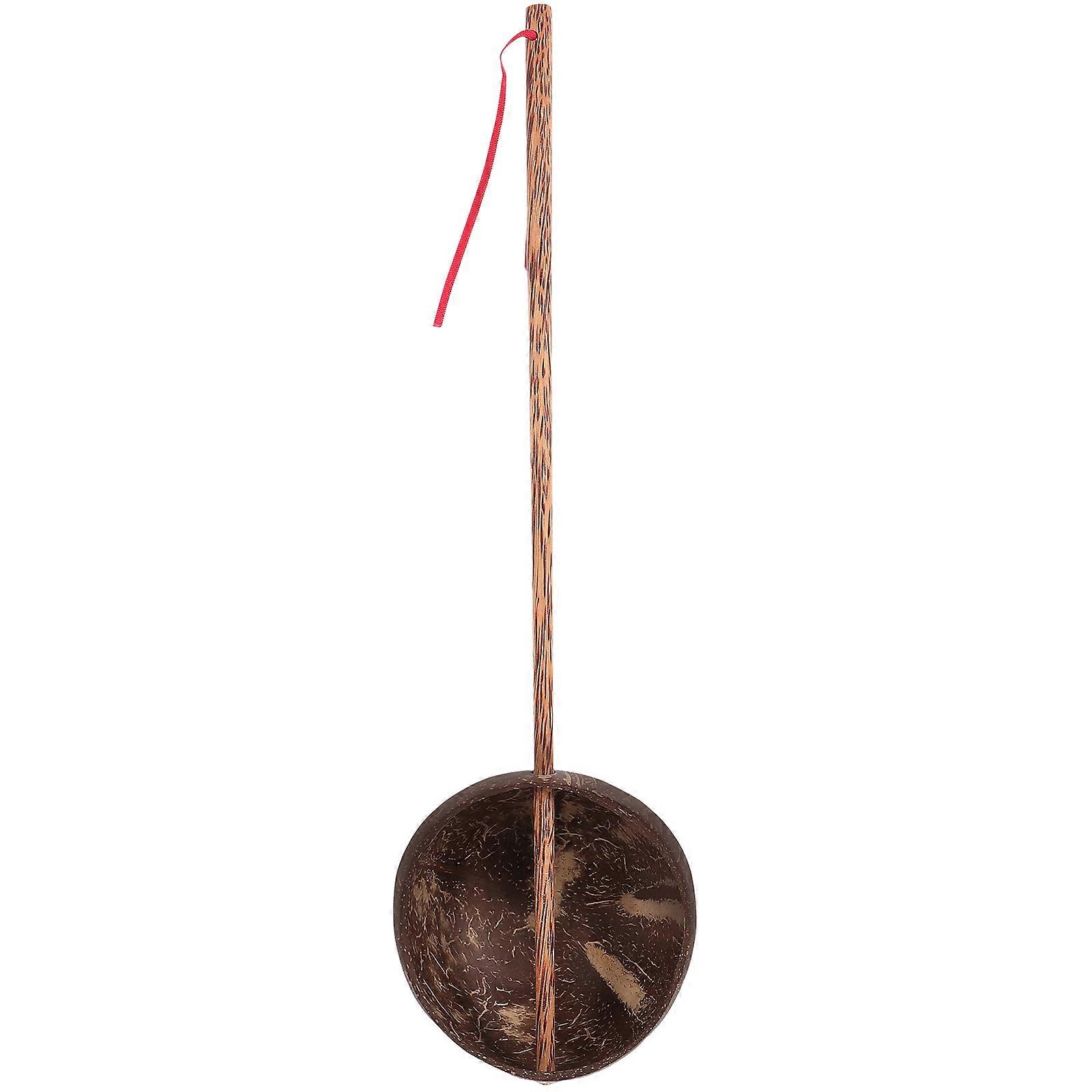 Coconut Shell Ladle Long Handle Scooping Water Bath Ladle Simple Design Family Use 1Pack