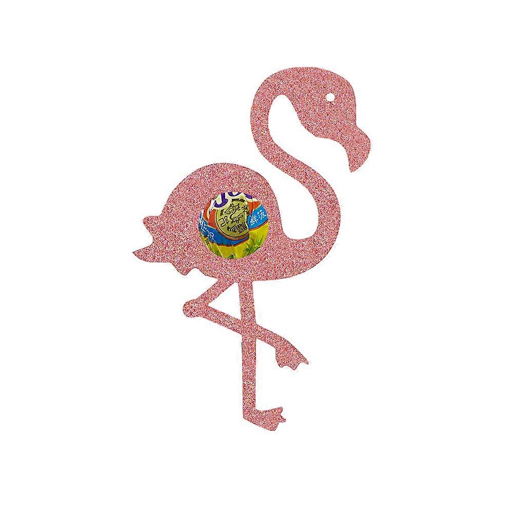 Creative Lollipop Ornament Flamingo Design Hawaii Party Decoration 13x8.5cm 24Pcs