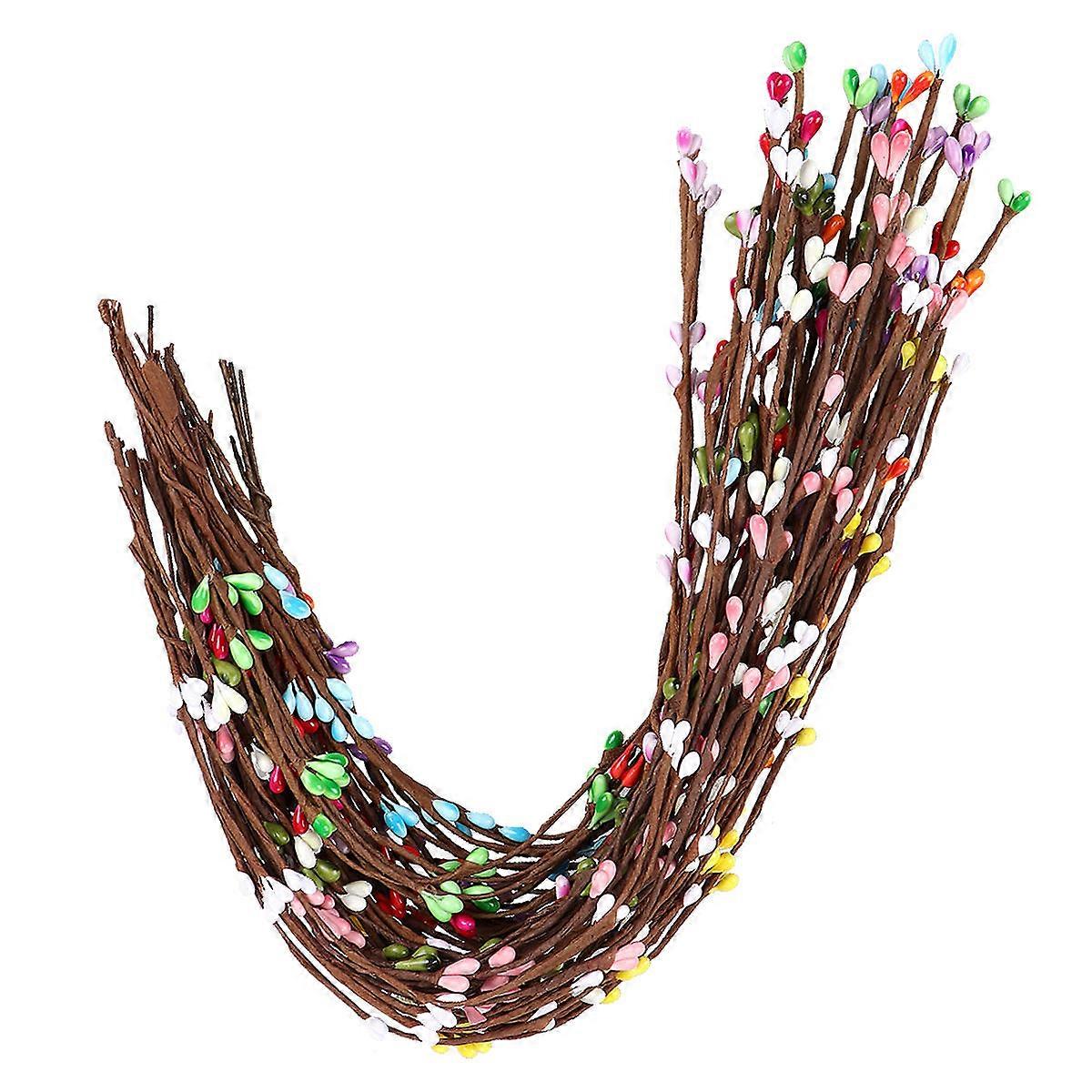 50pcs Assorted DIY Berry Rattin Wreath Garland for Home Decor, Christmas Tree & Craft Accessories