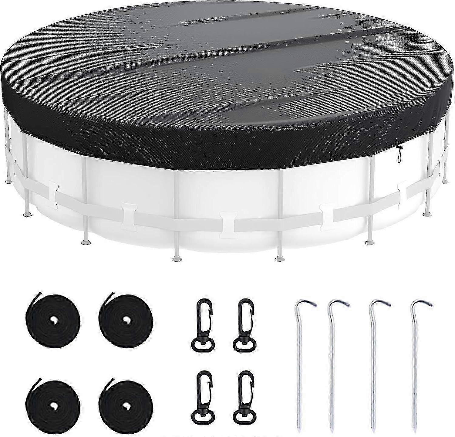 غطاء دائري لحوض السباحة بطول 10 أقدام، أغطية شمسية مطورة لعام 2023 لحمامات السباحة فوق الأرض، غطاء دائري لحمامات السباحة، أغطية شمسية لحمامات السباحة فوق الأرض، مقاوم للغبار ومتين