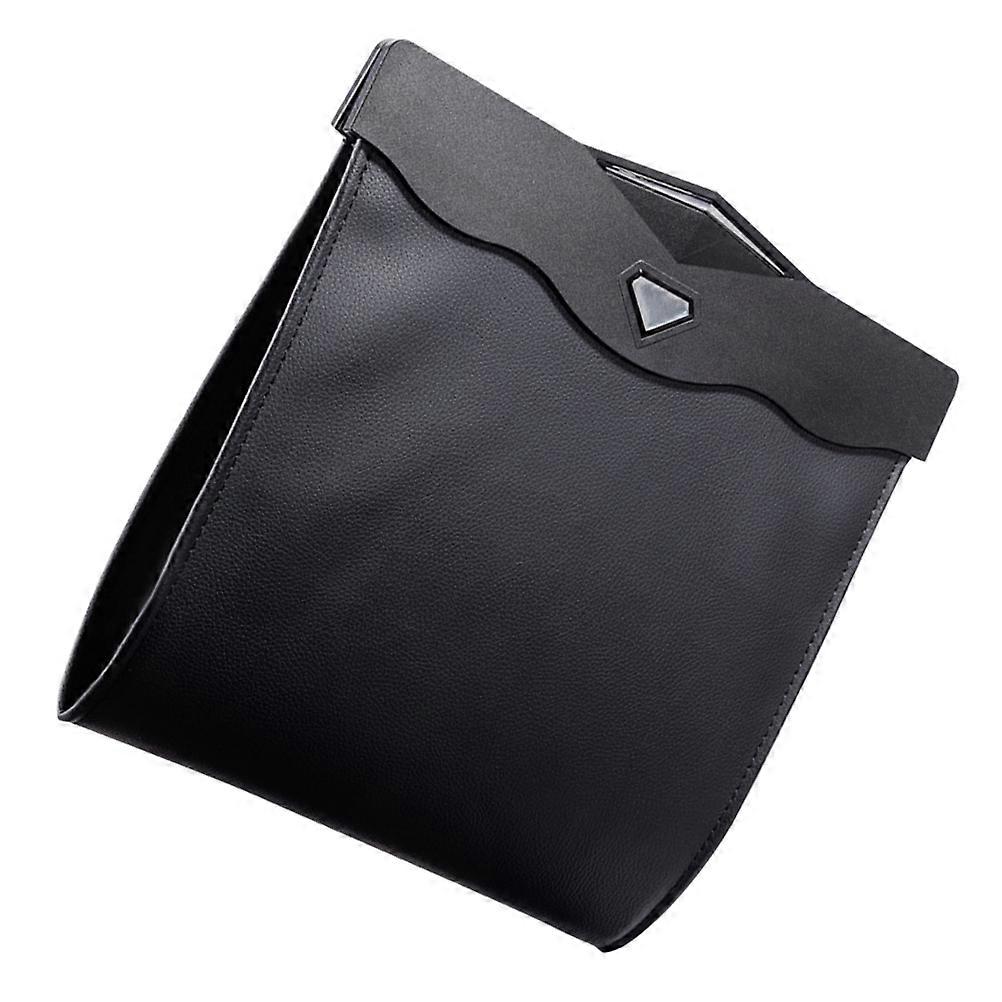 Waste Container Multifunctional Car Storage Hanging Design Rectangular Shape Black 30x29x16cm 1Pc