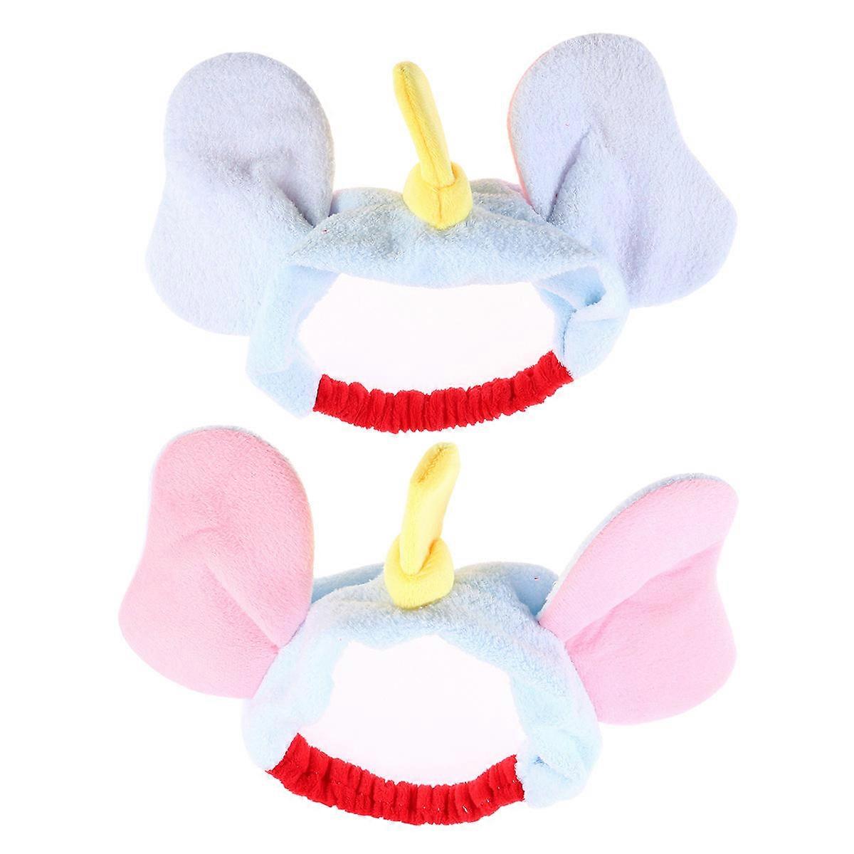 Plush Hair Band Elastic Adjustable Head Wrap for Girls Daily Use Blue 1Pcs