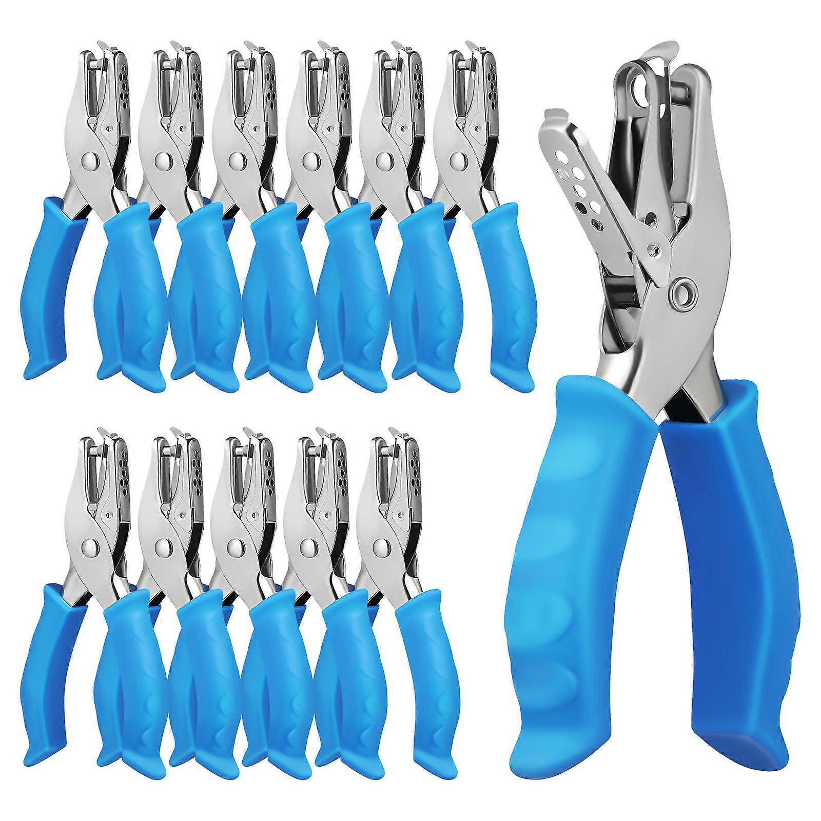 Crafting Tool Hole Puncher Document Organization TPR Material Cushioned Grip 12Pcs