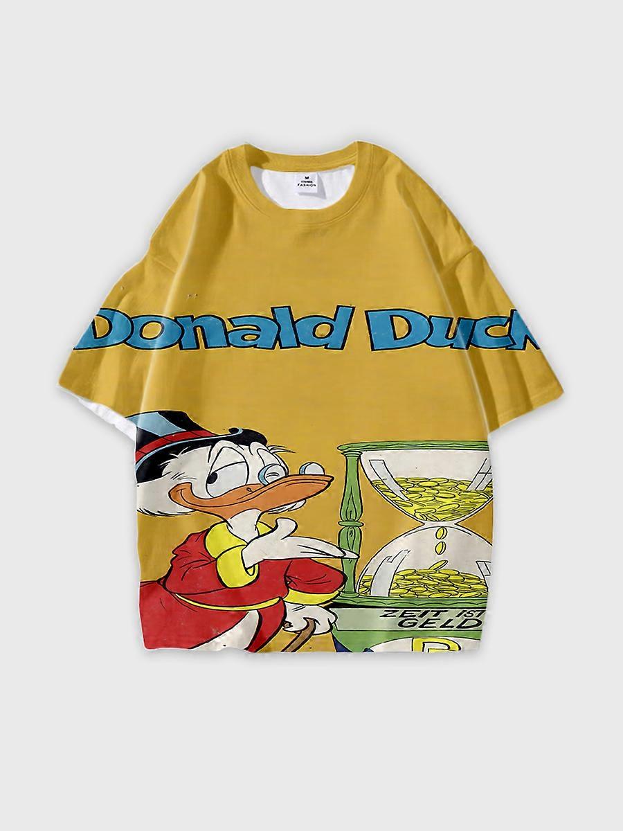 T-shirt girocollo Cartoon Pattern manica corta sciolta D1001