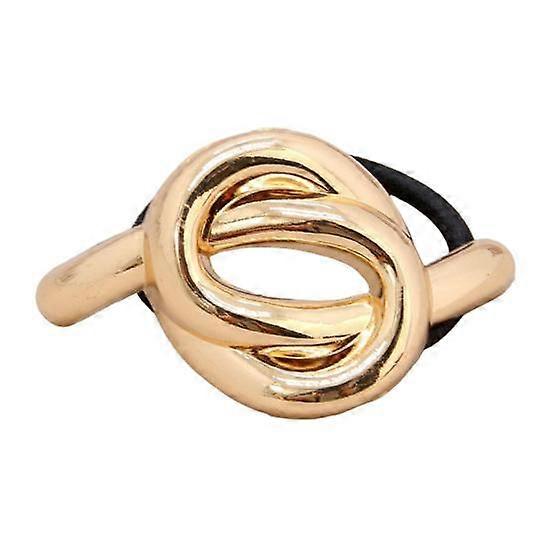 Hair Tie Alloy Bowknot Geometric Decor Elastic Band Non-Irritating Scalp High Elasticity Ponytail Holder