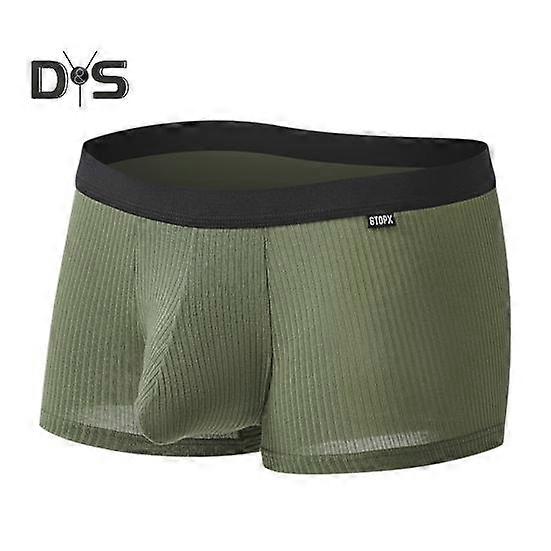 Men Boxer Underwear Wide Waistband Mid-rise Patchwork Color U-convex Shorts Briefs U-Convex Elephant Trunk Bag Sport Panties