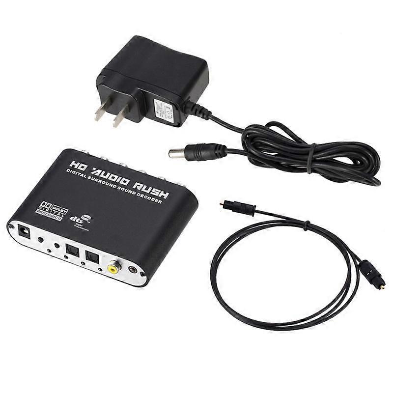 5.1 Ac3 Dts Digital Audio Rush Decoder Coaxial Rca Hd Sound Strong Mobility Converter Host + Power