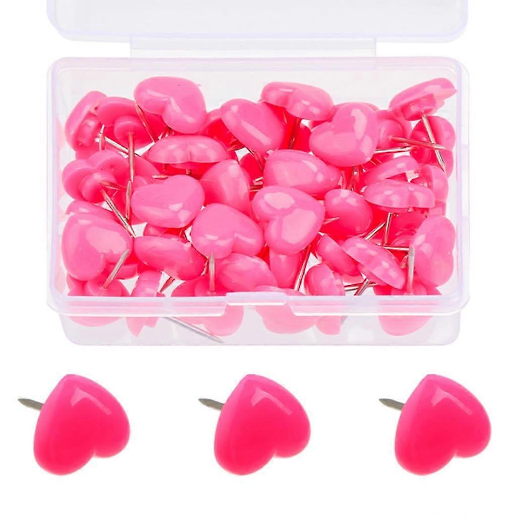 Heart Push Pin 50/100/150 Pcs With Cork Case, Thumb Tacks For Note Boards And Office