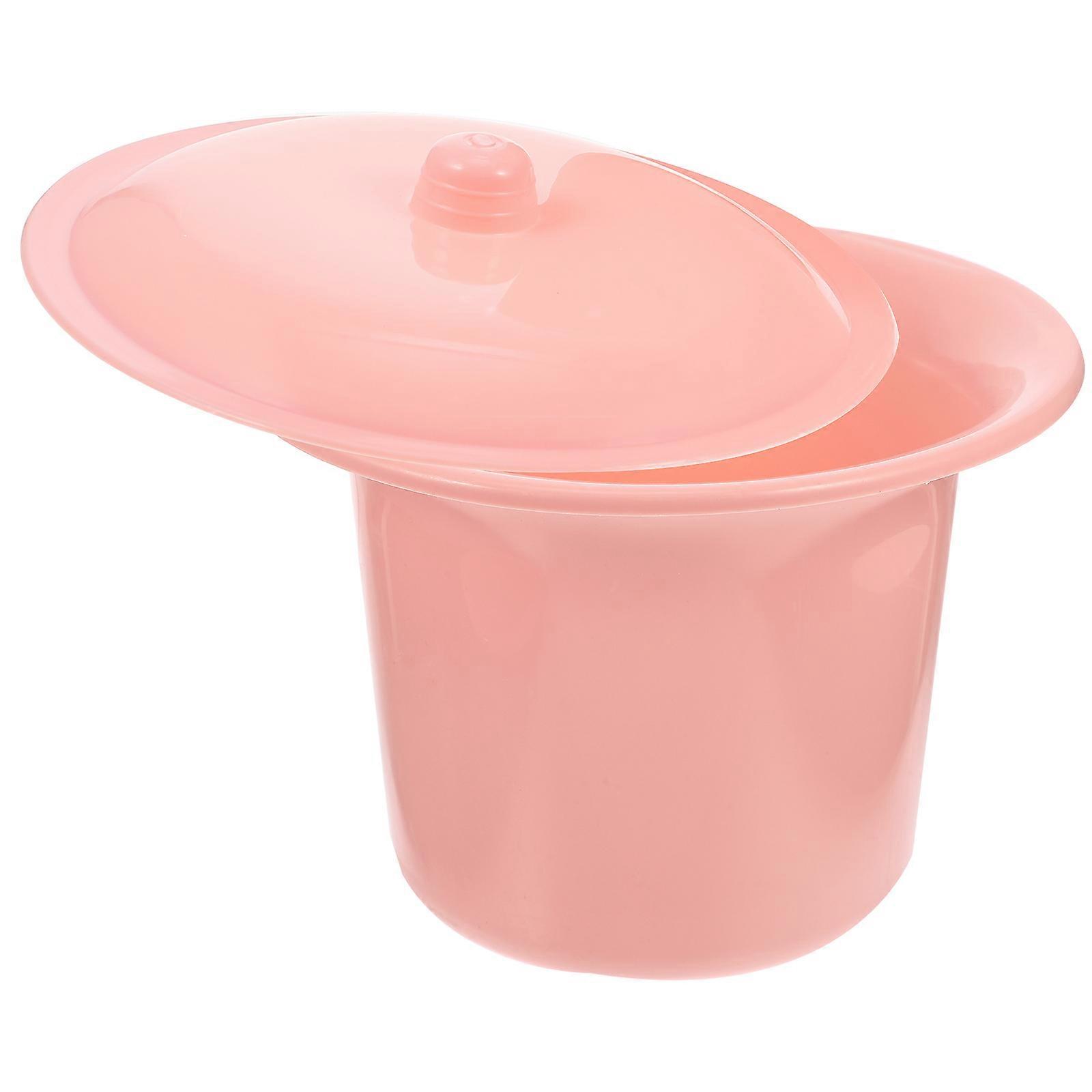 Durable Plastic Urinal Pot with Lid for Storage Pink Suitable for Family Use 1 Piece